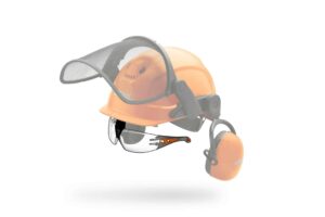 Integrierte Helmbrille transparent